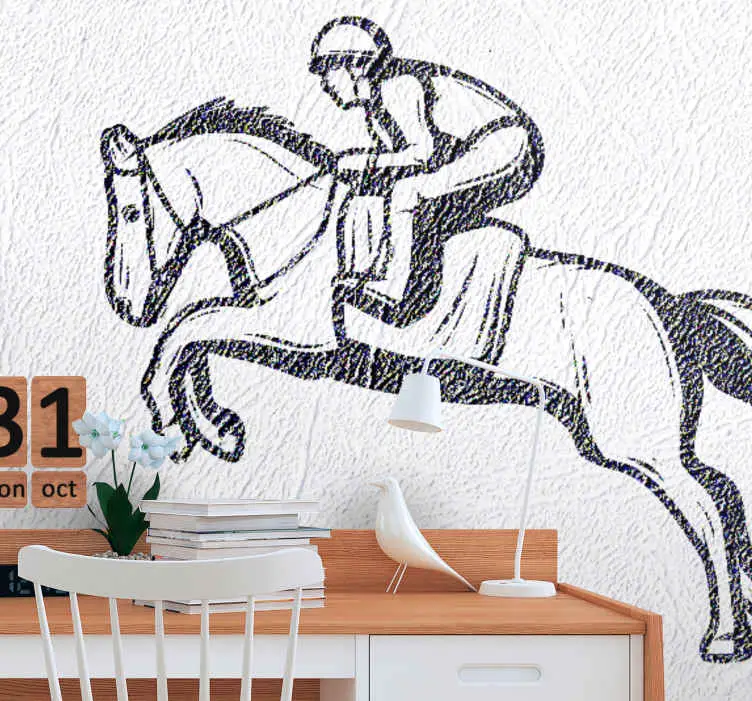 Svartvitt hästmural tapet Bästa pris