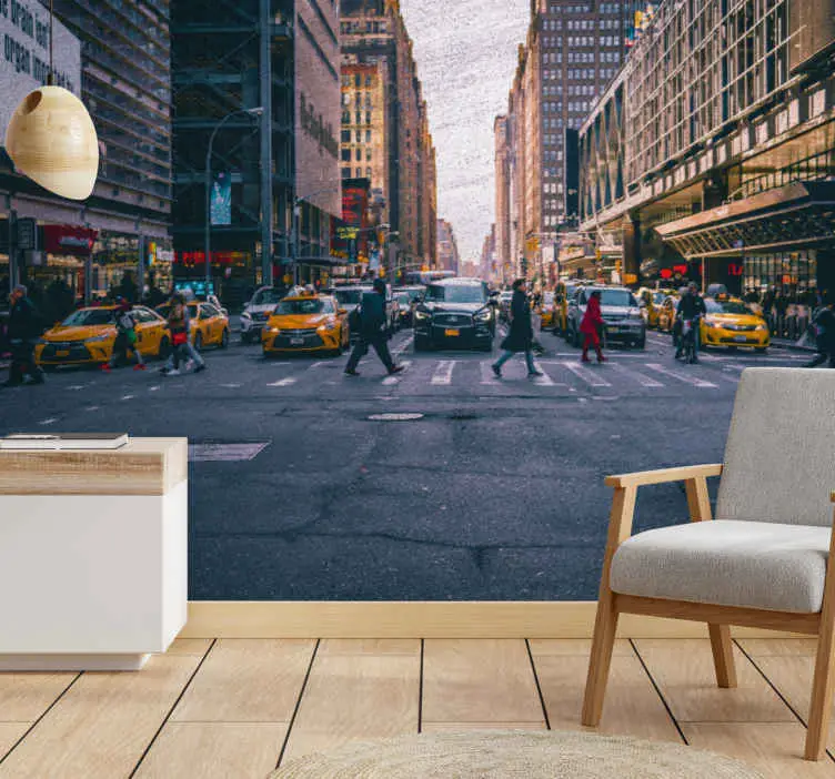 Kampanjpris Fototapeter new york livlig gata i new york