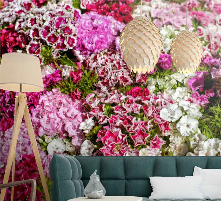 Fototapeter blommor livfull blomsterträdgård I lager