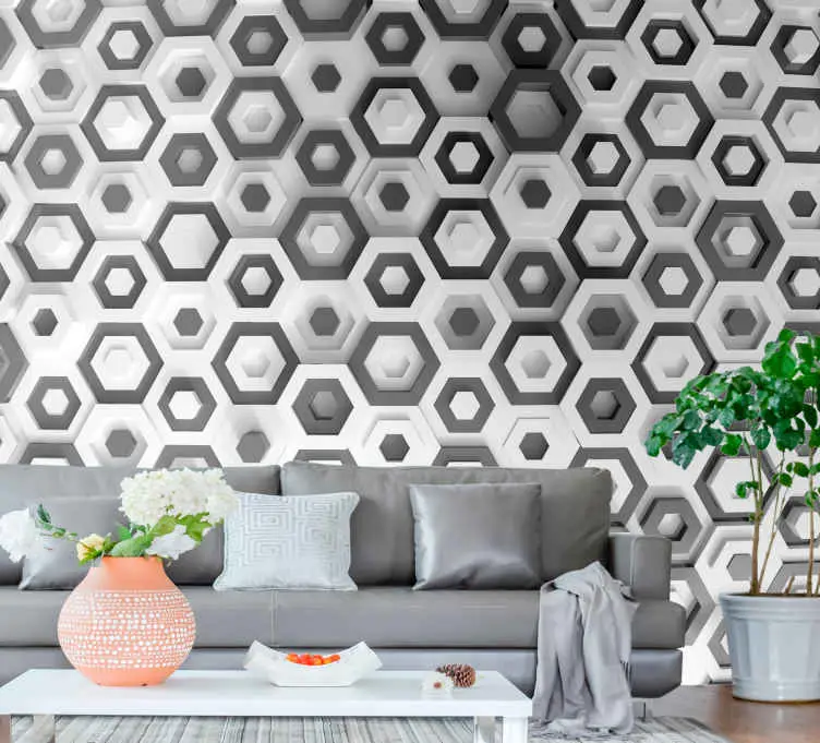 Fri frakt Fototapeter textur och mönster hexagonalt mönster