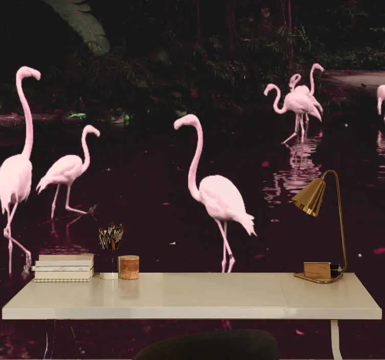 Fynd Fototapeter kontor eleganta flamingos samling