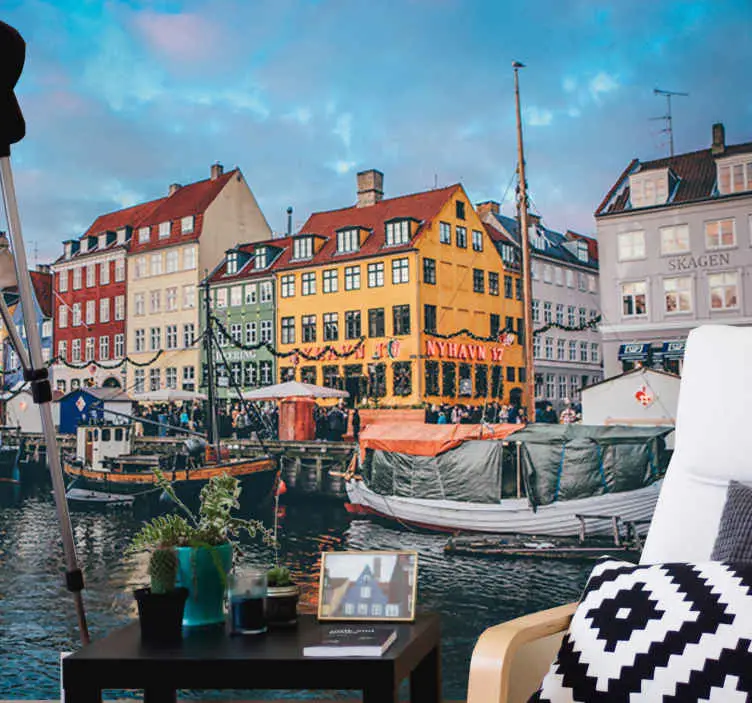 Expressleverans Fototapeter städer och länder sjösidan stugor