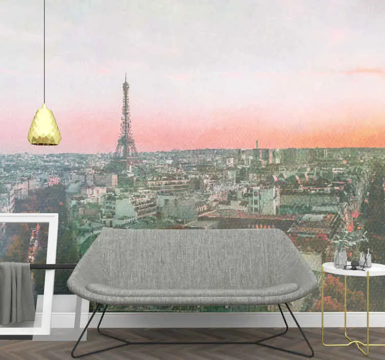 Extra rabatt Fototapeter paris eiffeltornet solnedgång