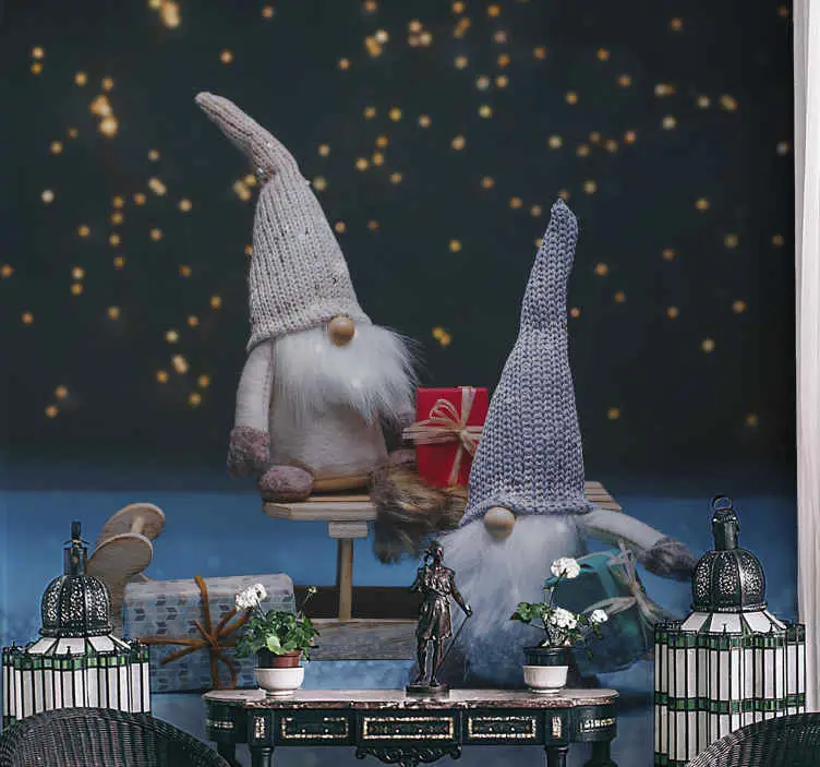 Expressleverans Fototapeter med julmotiv gnomens festligheter