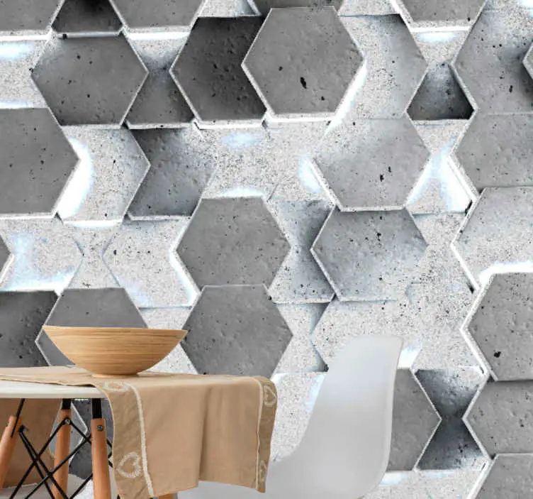 Fototapeter textur och mönster hexagonalt betongmönster Snabb frakt