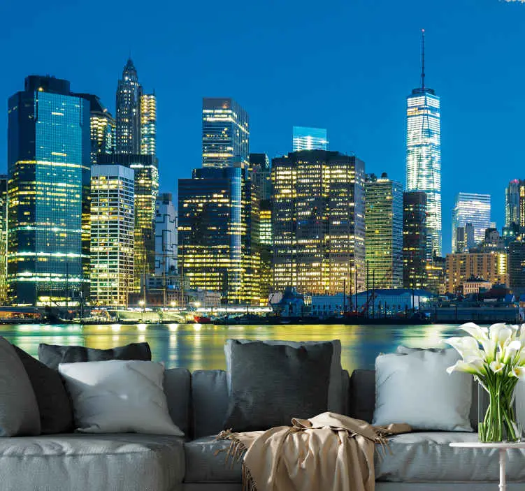 Fototapeter new york nattvy över nyc skyline Fynd