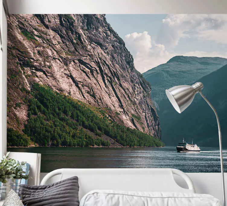 Fototapeter landskap storslagen fjordscen Populär