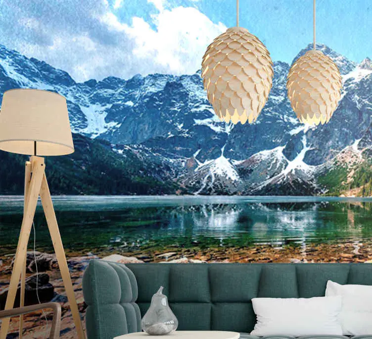 Fjällsjö reflekterande utsikt Fototapeter Landskap Rea