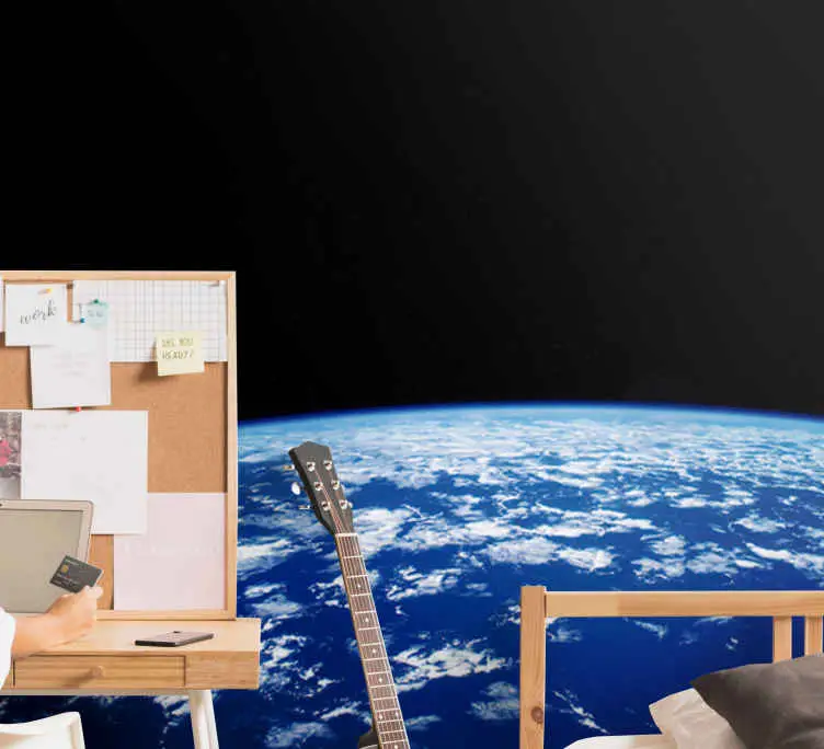 Planeten sedd från omloppsbana Fototapeter Rymden Köp online